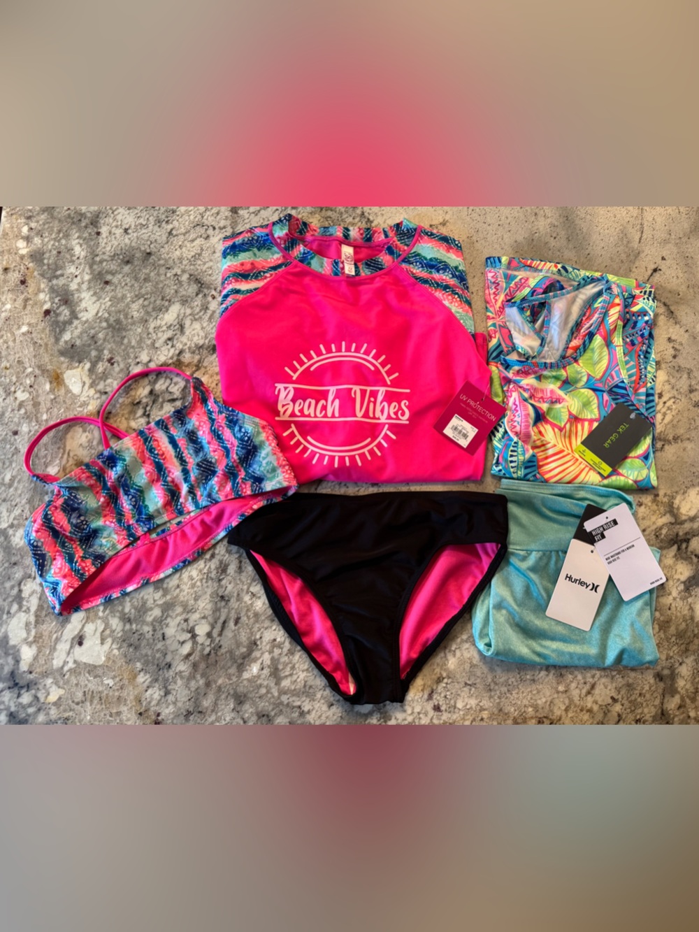 SO Kids Swim Set - Hot Pink, Black, Multicolor